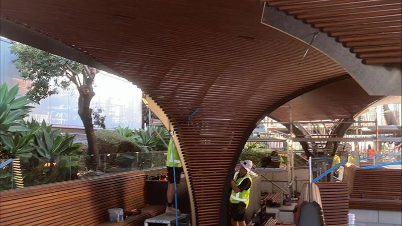Construction set-out — Barangaroo awning structure